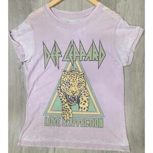 Recycled Karma Womens Def Leppard Love & Affection Color Pink T-Shirt Size M #4
